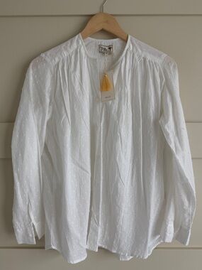 Millie Swiss Dot Button Blouse - S